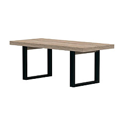 Acheter Vente-Unique Table à manger 8 personnes - Naturel et noir - NADIEGE