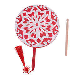 1 set rouge main percussion fan tambour avec des bâtons de danse tambour 8 pouces