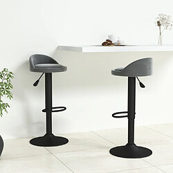 vidaXL Tabourets de bar lot de 2 gris foncé velours