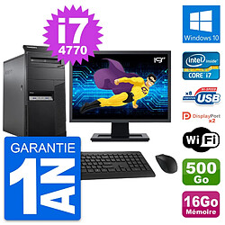 PC Tour Lenovo M83 Ecran 19" Intel i7-4770 RAM 16Go Disque 500Go Windows 10 Wifi 