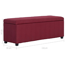 vidaXL Banc avec compartiment de rangement 116 cm Bordeaux Polyester pas cher