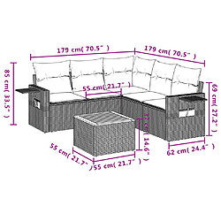 Avis vidaXL Salon de jardin avec coussins 6 pcs beige résine tressée