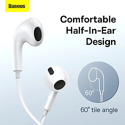 GUPBOO Écouteurs intra-auriculaires Baseus C17 Type-C Casque filaire avec microphone pour smartphone pas cher