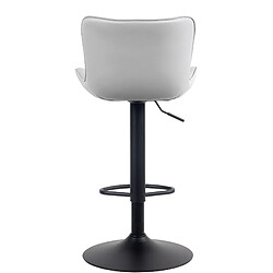 Avis Decoshop26 Lot de 2 tabourets de bar en synthétique blanc pieds en métal noir hauteur réglable pivotant TDB10730