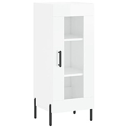 Acheter vidaXL Buffet haut Blanc brillant 34,5x34x180 cm Bois d'ingénierie