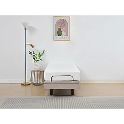 Avis Vente-Unique Sommier électrique de relaxation déco - 80 x 200 cm - Tissu - Beige - ALPANA de YSMÉE