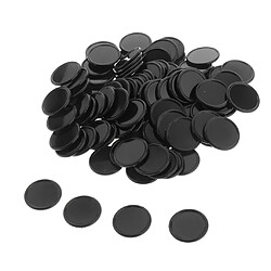 Acheter 25MM barillet en plastique Coin Chip Money 100 barils un baril Concave Edge Black