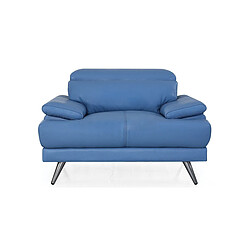 La Maison Du Canapé Fauteuil cuir Design LENA Bleu 