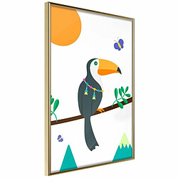 Paris Prix Affiche Murale Encadrée Fairy-Tale Toucan 40 x 60 cm Or