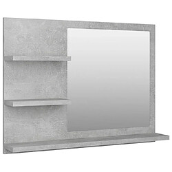 Maison Chic Miroir moderne de salle de bain,Décoration Miroir mural Bain Gris béton 60x10,5x45 cm Aggloméré -MN15775