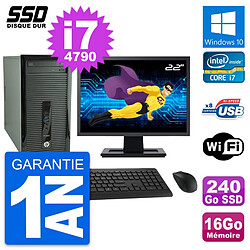 PC Tour HP 400 G1 Ecran 22" Intel i7-4790 RAM 16Go SSD 240Go Windows 10 Wifi · Occasion 