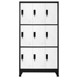 vidaXL Armoire à casiers Anthracite et blanc 90x45x180 cm Acier