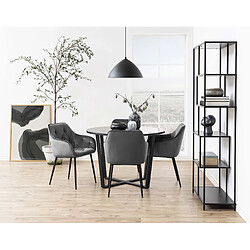 Lisa Design Aurora - table à manger ronde - effet marbre noir - 110 cm