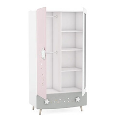 Demeyere Armoire 2 portes 1 tiroir et miroir Etoiles pas cher