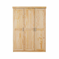 Mes Armoire 3 portes 140 cm en pin massif - CHAMONIX