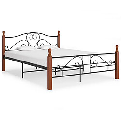 vidaXL Cadre de lit sans matelas noir métal 160x200 cm