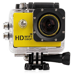 Yonis Caméra sport waterproof + SD 8Go Caméra Wifi Sport Embarquée Plongée Caisson Caméscope 12Mp Full HD 1080P Jaune + SD 8Go YONIS