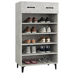 Acheter vidaXL Armoire à chaussures Gris béton 60x35x105 cm Bois d'ingénierie