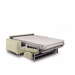 Inside 75 Canapé lit PARIS COUCHAGE EXPRESS 140cm Cuir taupe clair matelas 16 cm