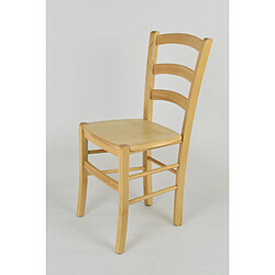 Tommychairs - Set 1 Chaise Venice pour la Cuisine et la Salle à Manger, Solide Structure en Bois Couleur Naturel et Assise en Bois