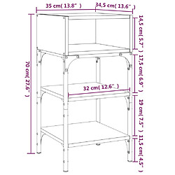 vidaXL Tables de chevet 2 pcs chêne sonoma 35x34,5x70 cm pas cher