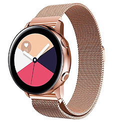 Wewoo Bracelet pour montre connectée de poignet en acier inoxydable magnétique Milanis WatchBand Galaxy Watch Active 20mm Or Rose 