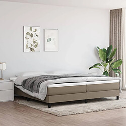 vidaXL Sommier à lattes de lit avec matelas Taupe 200x200 cm Tissu