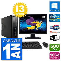 PC HP Compaq 6200 Pro SFF Ecran 22" i3-2120 RAM 16Go 500Go Windows 10 Wifi · Occasion 