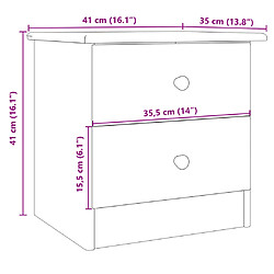 vidaXL Table de chevet ALTA blanc 41x35x41 cm bois de pin massif pas cher