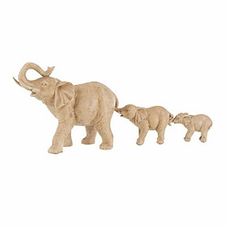 Paris Prix Statuette Déco 3 Éléphants l'Un sur l'Autre 54cm Beige