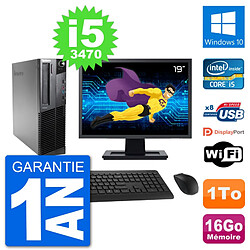 PC Lenovo M92p SFF Ecran 19" Intel i5-3470 RAM 16Go Disque 1To Windows 10 Wifi · Occasion 