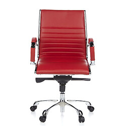 Siège de bureau / Fauteuil de direction PARMA 10, cuir rouge, chromé hjh OFFICE 