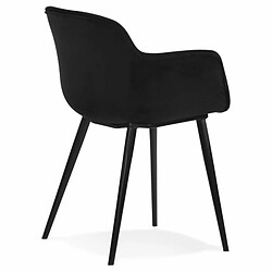 Acheter Paris Prix Fauteuil Design en Velours Javier 80cm Noir