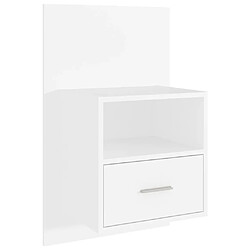 vidaXL Table de chevet murale Blanc