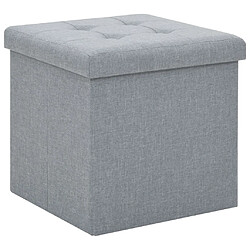 vidaXL Tabourets de rangement pliables lot de 2 gris clair Faux lin