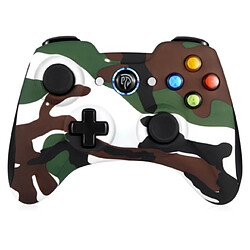 Winkoo.fr Manette PC sans Fil, Manette PS3,Gamepad Manette du Contrôleur de Jeu, Manette Android avec Batterie Intégrée/Double Vibration/Plug and Play pour PC/PS3/Android(Via OTG) - Camouflage Vert