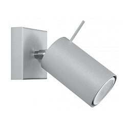 Luminaire Center Applique murale RING acier gris 1 ampoule Matériau : acier  Coloris : gris   Dimensions en Cm : 8 x 15 x 8  Nombre d'ampoules : 1  Type d'ampoule : GU10  Puissance en Watts (W) : 40  Ampoules incluses