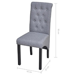 vidaXL Chaises à manger lot de 4 gris clair tissu pas cher