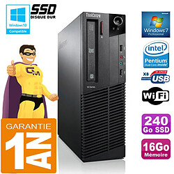 PC Lenovo M92p SFF Intel G630 Ram 16Go Disque 240 Go SSD Graveur DVD Wifi W7 · Occasion 