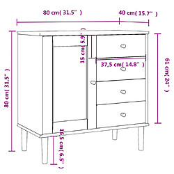 vidaXL Buffet SENJA aspect rotin blanc 80x40x80 cm bois massif de pin pas cher