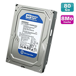 Disque Dur 80Go SATA 3.5" Western Digital CaviarBlue WD800AAJS-60M0A0 7200RPM 8Mo - Occasion