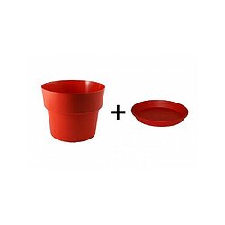 Chapelu Freres Pot et soucoupe COCORIPOT diametre 48cm H38cm- CHAPELU-Coquelicot 