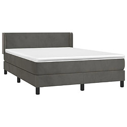 Avis Vidaxl Sommier à lattes de lit et matelas Gris foncé 140x190cm Velours