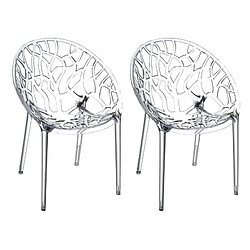 Non LOT DE 2 chaises empilables CRYSTAL 