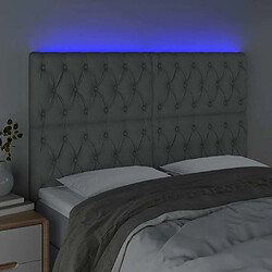 Avis Maison Chic Tête de lit scandinave à LED,meuble de chambre Gris clair 160x7x118/128 cm Tissu -MN77697