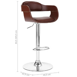 vidaXL Tabouret de bar Marron Similicuir pas cher