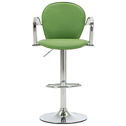 vidaXL Tabouret de bar avec accoudoir Vert Similicuir