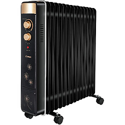 Vendos85 Radiateur Bain d’Huile 2000W avec Thermostat Réglable noir