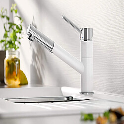 BLANCO KANO-S ? Robinet Mitigeur Monocommande Bicolore pour la Cuisine avec Douchette Extensible ? Chrome / Gris ? 525038