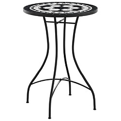 vidaXL Table de bistro mosaïque noir et blanc Ø50x70 cm céramique